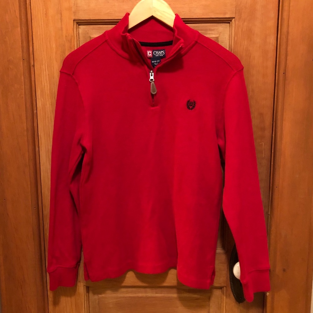 Chaps Youth Boys M Cotton Sweater Red Black Brown